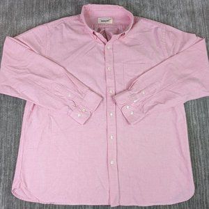 Guideboat Co. Mens Beat Back Oxford Button Up Shirt XXL Pink 100% Cotton